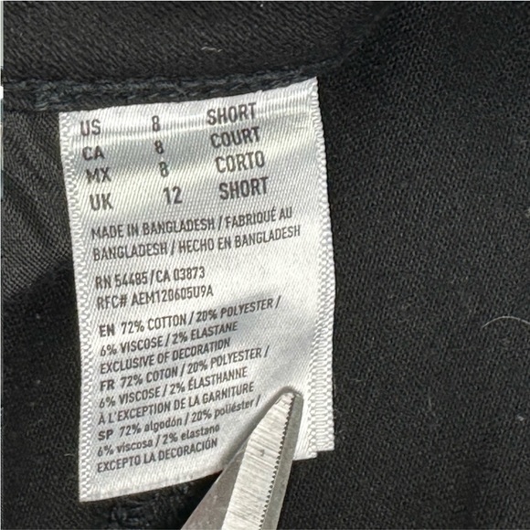 American Eagle Outfitters Black Super Super Stretch Skinny‎ Jeans Sz 8 Short - Picture 5 of 9
